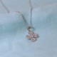 Collier Fleur Pendentif Argent Rhodié et Strass