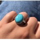 Bague Argent Ovale de Turquoise