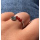 Bague Argent Elastique Bille et Trois Perles de Cornaline Facettée