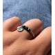 Bague Argent Elastique Bille et Trois Perles de Malachite Facettée