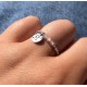 Bague Argent Elastique Bille et Trois Perles de Quartz Rose Facettée