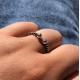 Bague Argent Corde Deux Perles