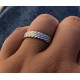 Bague Argent Rhodié Anneau Large Tressé