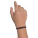Bracelet Enfant Cuir Marron Foncé Tréssé Plat Fermoir Acier Inoxydable