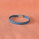 Bracelet Mixte Tresse en Cuir de Chèvre Turquoise 7mm