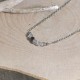 Collier Chaine Argent Rhodié Quatre Perles Facettées de Labradorite et Un Diamant Noir Facettée
