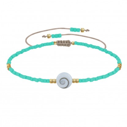 Bracelet Lien Oeil de Sainte Lucie et Petites Perles Mates