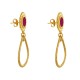 Boucles d'Oreilles Clous Laiton Soleil Émaillé et Goutte Martelée 