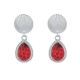 Boucles d'Oreilles Clips Laiton Argenté Pastille Striée et Goutte Cristal