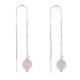 Boucles d'Oreilles Chainette Argent et Perles de Quartz Rose