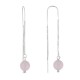 Boucles d'Oreilles Chainette Argent et Perles de Quartz Rose