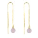 Boucles d'Oreilles Chainette Argent Doré et Perles de Quartz Rose