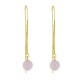 Boucles d'Oreilles Chainette Argent Doré et Perles de Quartz Rose