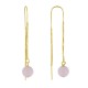 Boucles d'Oreilles Chainette Argent Doré et Perles de Quartz Rose
