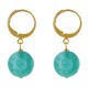 Boucles d'Oreilles Mini Créoles Plaqué Or et Perle d'Amazonite