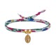 Bracelet Double Tour Lien Liberty et Petite Médaille Vierge Miraculeuse Plaqué Or