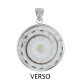 Pendentif Argent Disque et Coquillage Naturel