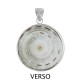 Pendentif Argent Disque et Coquillage Naturel