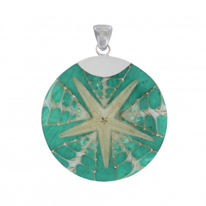 Pendentif Argent Disque Etoile de Mer