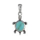 Pendentif Argent Tortue des Galapagos et Bouton en Turquoise