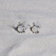 Boucles d'Oreilles Argent Tortue des Galapagos et Bouton en Nacre Ivoire