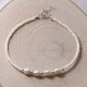 Bracelet Argent 4 Perles Blanches et Petites Perles Nacrées Blanches