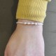 Bracelet Argent 4 Perles Blanches et Petites Perles Nacrées Blanches