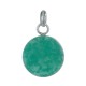 Pendentif Argent Rond Dentelé d'Amazonite