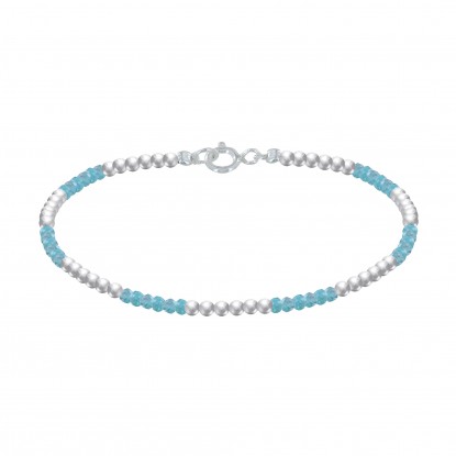 Bracelet Argent 925 Perles et Apatite Facetté M1