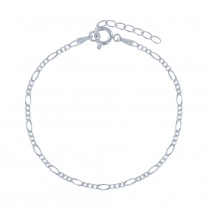 Bracelet en Argent 925 Maille Figaro 1,7mm