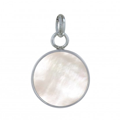 Pendentif Argent 925 Rond Dentelé de Nacre
