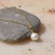 Collier Plaqué Or Pendentif Perle de Culture
