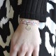 Bracelet Double Tour Lien Liberty et Trèfle Argent - Colors