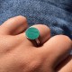 Bague Argent Rond Dentelé d'Amazonite
