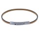 Bracelet Femme Cuir Simple Plat Fermoir Acier Inoxydable