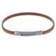 Bracelet Femme Cuir Simple Plat Fermoir Acier Inoxydable