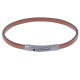 Bracelet Femme Cuir Simple Plat Fermoir Acier Inoxydable