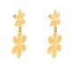 Boucles d'Oreilles Clous Laiton Deux Fleurs Brossées