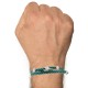 Bracelet Homme Métal Argenté Cubes Fermoir Bouton et Lien en Paracorde
