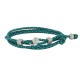 Bracelet Homme Métal Argenté Cubes Fermoir Bouton et Lien en Paracorde