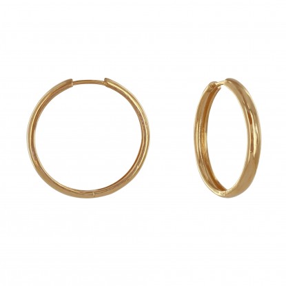 Boucles d'Oreilles Plaqué Or Créoles Pliables 2,5cm