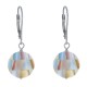 Boucles d'Oreilles Dormeuse Argent 925 et Perle de Nacre Facettée Multicolore