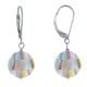 Boucles d'Oreilles Dormeuse Argent 925 et Perle de Nacre Facettée Multicolore