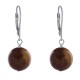 Boucles d'Oreilles Dormeuse Argent 925 et Perle Oeil de Tigre