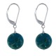 Boucles d'Oreilles Dormeuse Argent 925 et Perle d'Apatite Dépolie