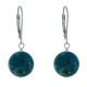 Boucles d'Oreilles Dormeuse Argent 925 et Perle d'Apatite Dépolie
