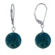 Boucles d'Oreilles Dormeuse Argent 925 et Perle d'Apatite Dépolie