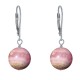 Boucles d'Oreilles Dormeuse Argent 925 et Perle de Rhodochrosite