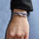 Bracelet Mixte Argent 925 Mousqueton Pivotant et Lien en Paracorde