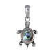 Pendentif Argent 925 Tortue des Galapagos et Cabochon en Nacre Abalone